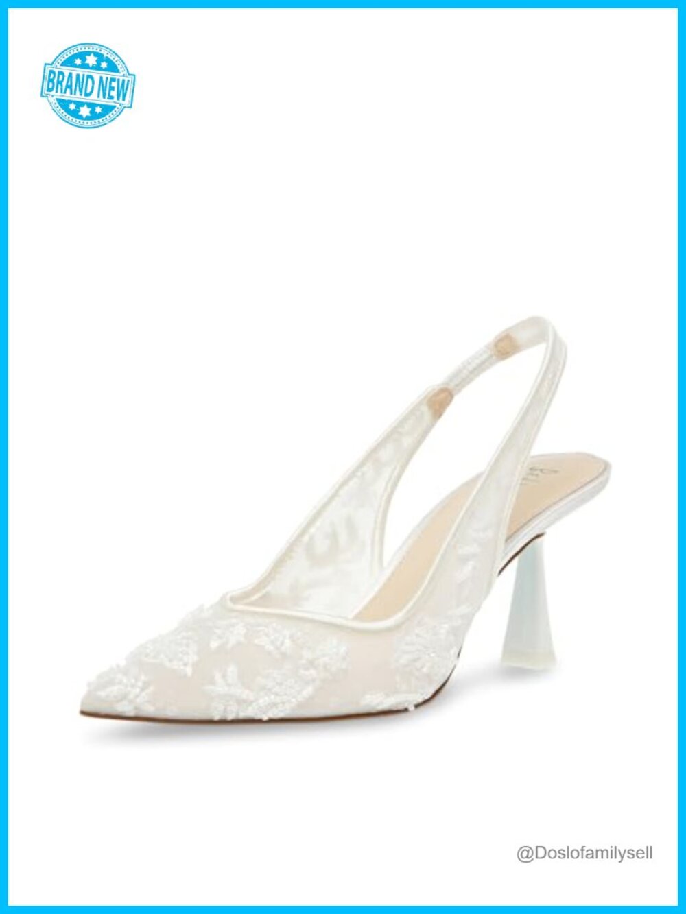 Betsey Johnson Nikki Pointed Toe Slingback Pump Embellished Floral